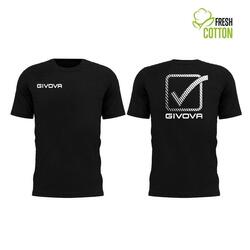 T-shirt Givova Cubo en coton noir XL pour hommes - Confort ultime