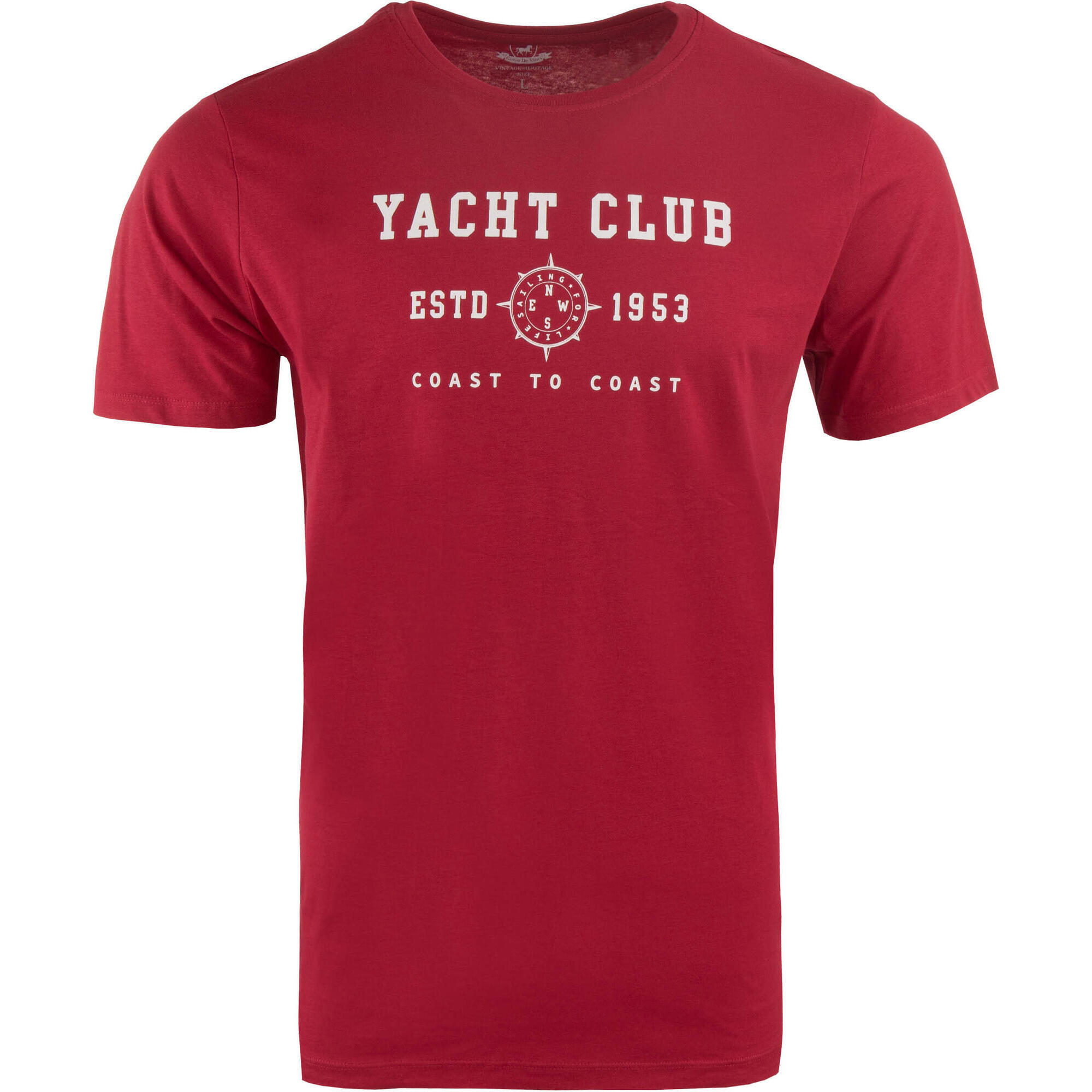 Davinci - T-shirt Pour Homme Corso Da Vinci Livenza Rood - Coton De Haute Qualité - Chemise Manches Courtes - Rouge - Decathlon
