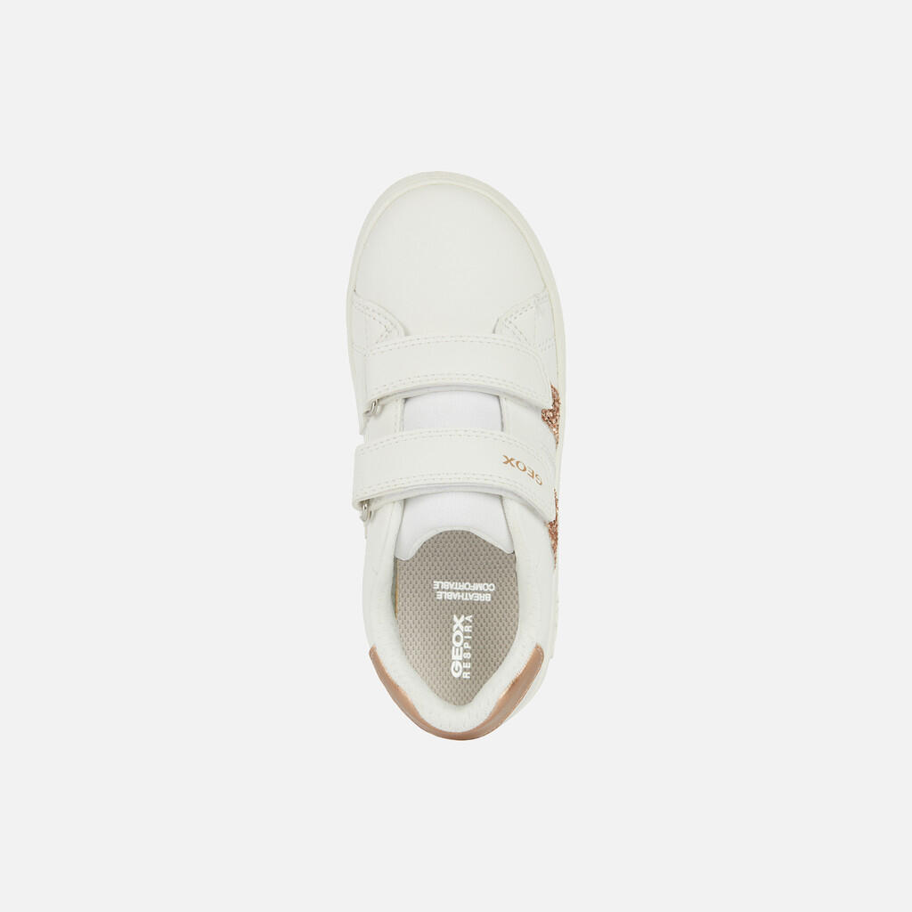 Baskets Fille ECLYPER GIRL Blanc/Or Rose 6/7