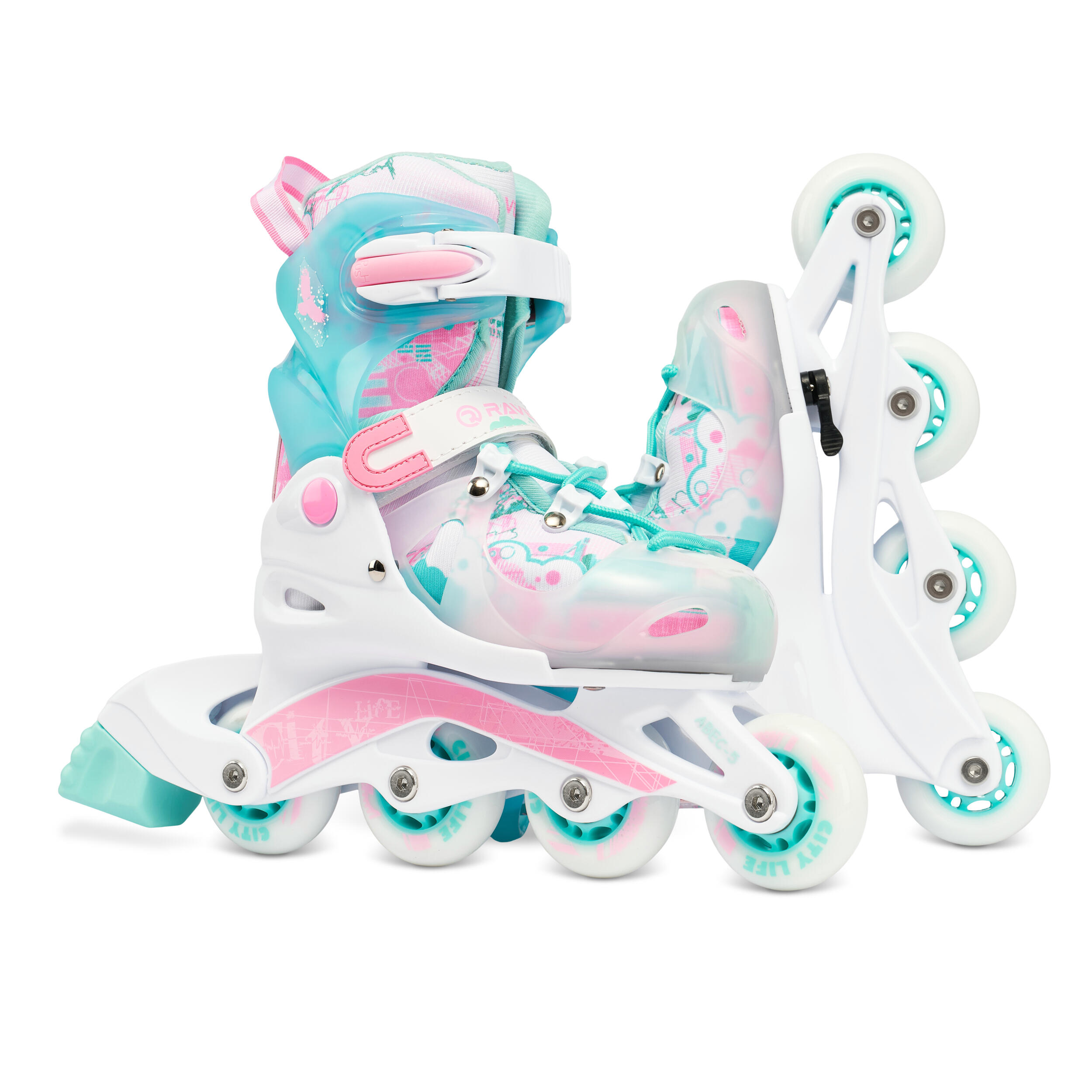 Patins em Linha ajustável 3-em-1 Raven Princess 2/7