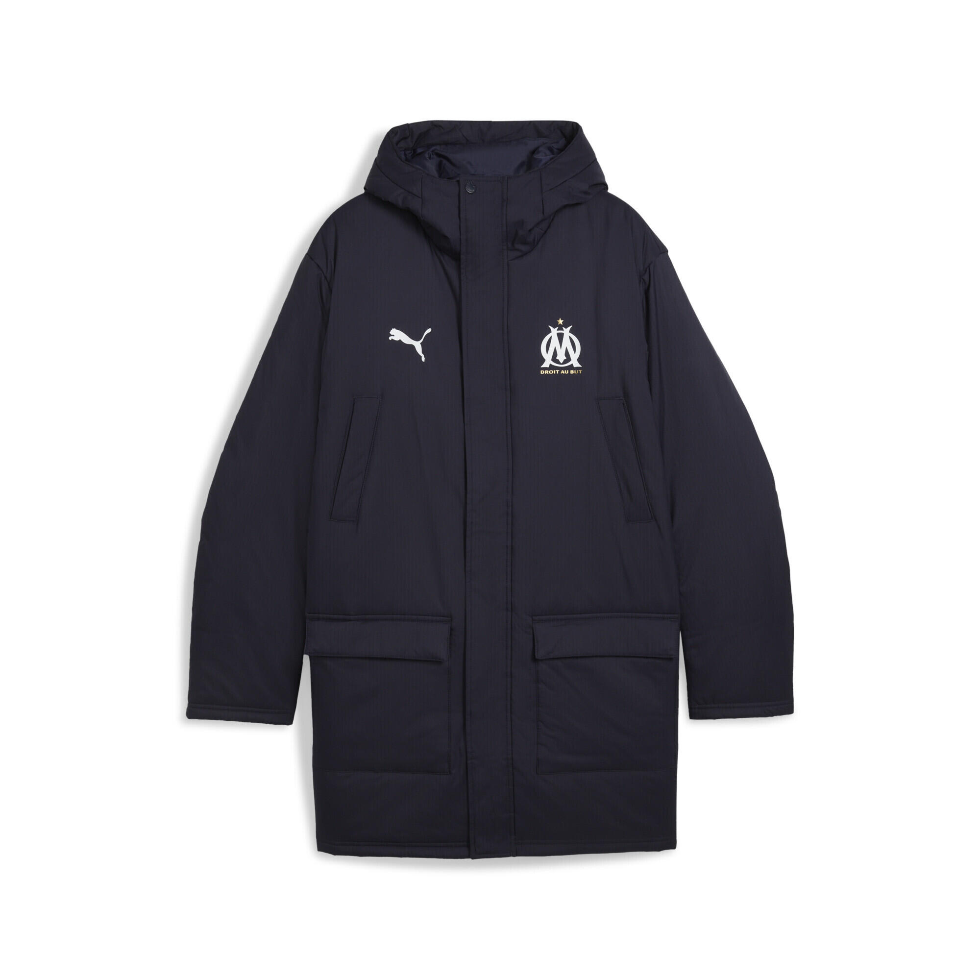 Puma - Veste D’entraînement D’hiver Olympique De Marseille Homme Puma - Parka - Blanc|bleu - Decathlon