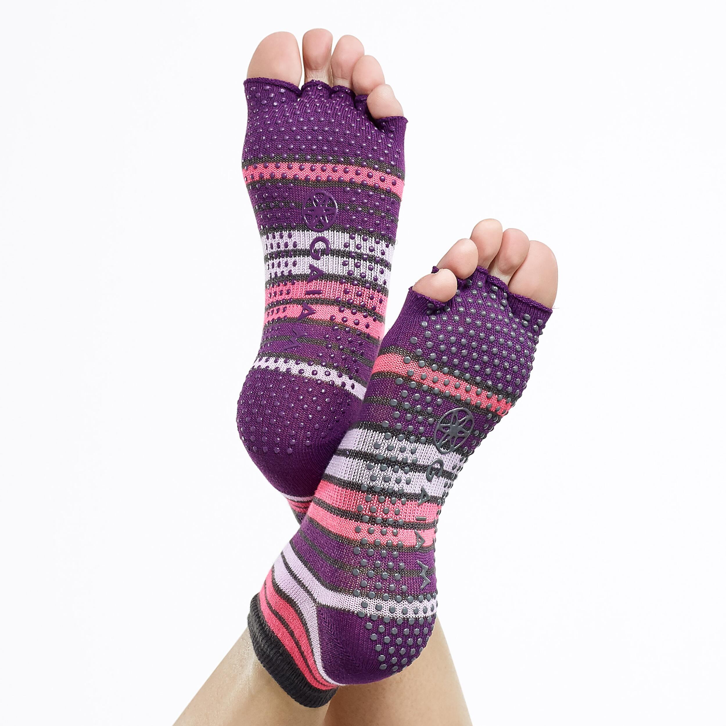Paarse teenvrije yogasokken (S/M) 3/3