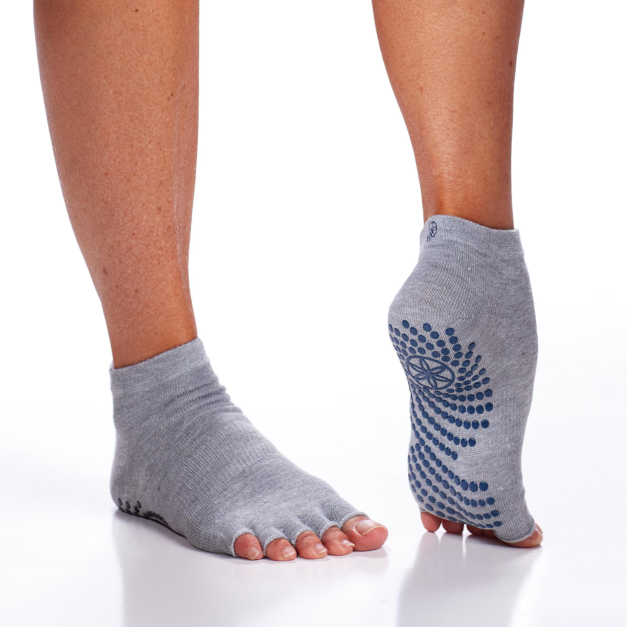 GAIAM ZEHENLOSE GRIPPY YOGA SOCKEN INDIGO/BLACK 2PK
