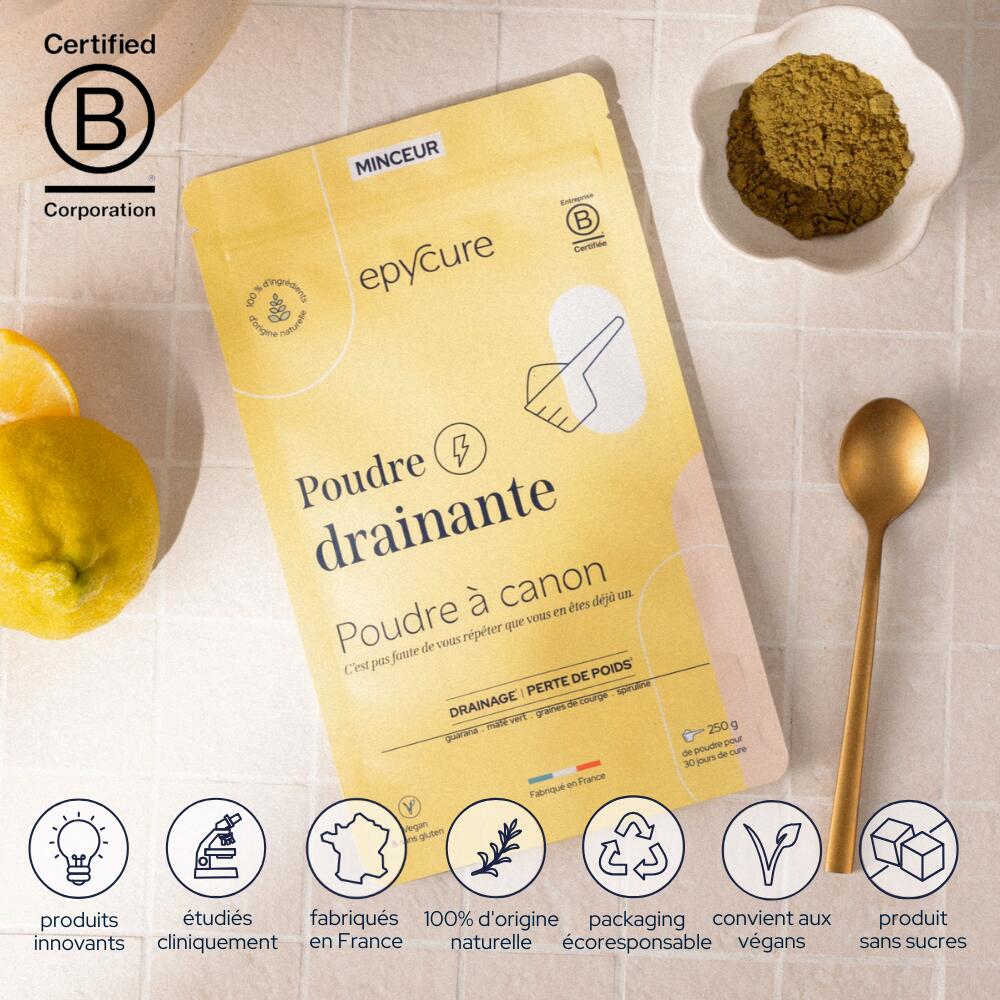 POUDRE DRAINANTE - Goût Pomme Kiwi 3/4