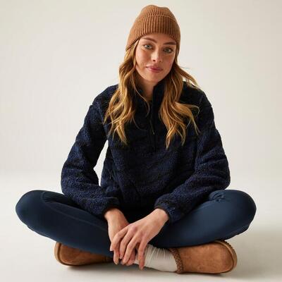 Frankie isolerende teddy fleecetrui met 1/2 rits voor dames