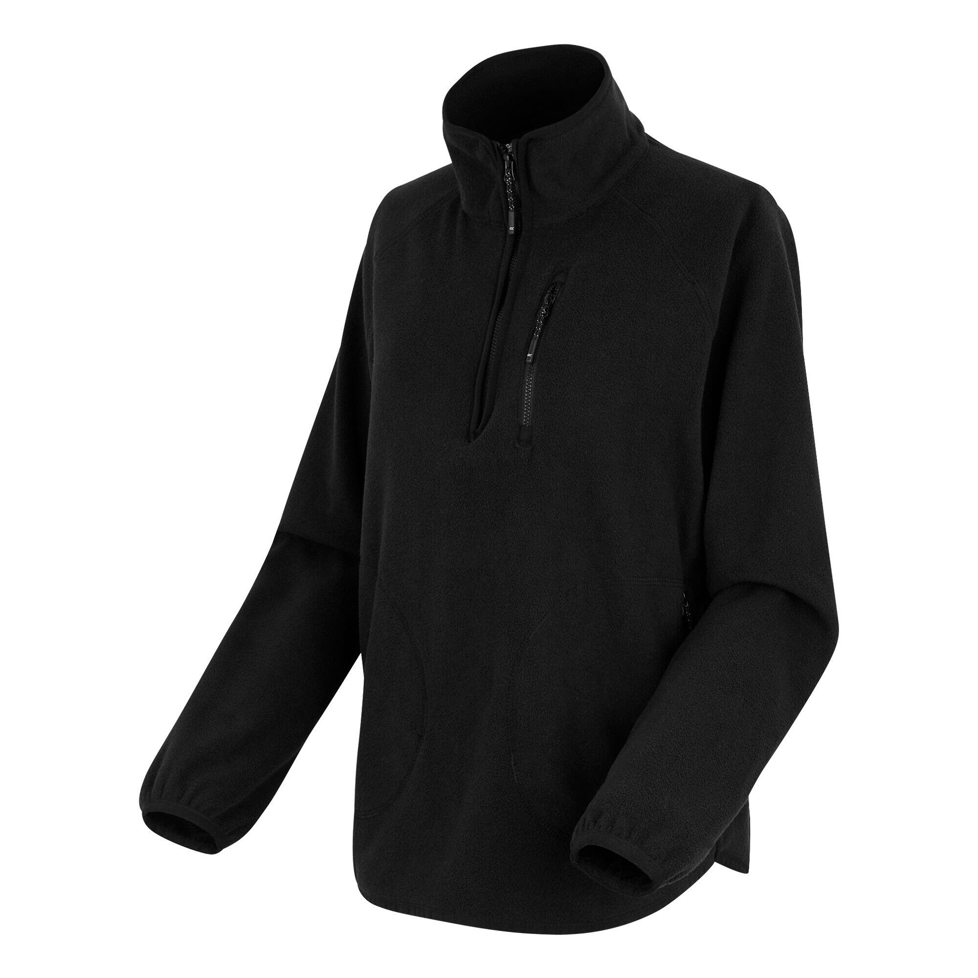 Womens/Ladies Frankie Quarter Zip Fleece Top (Black) 3/5