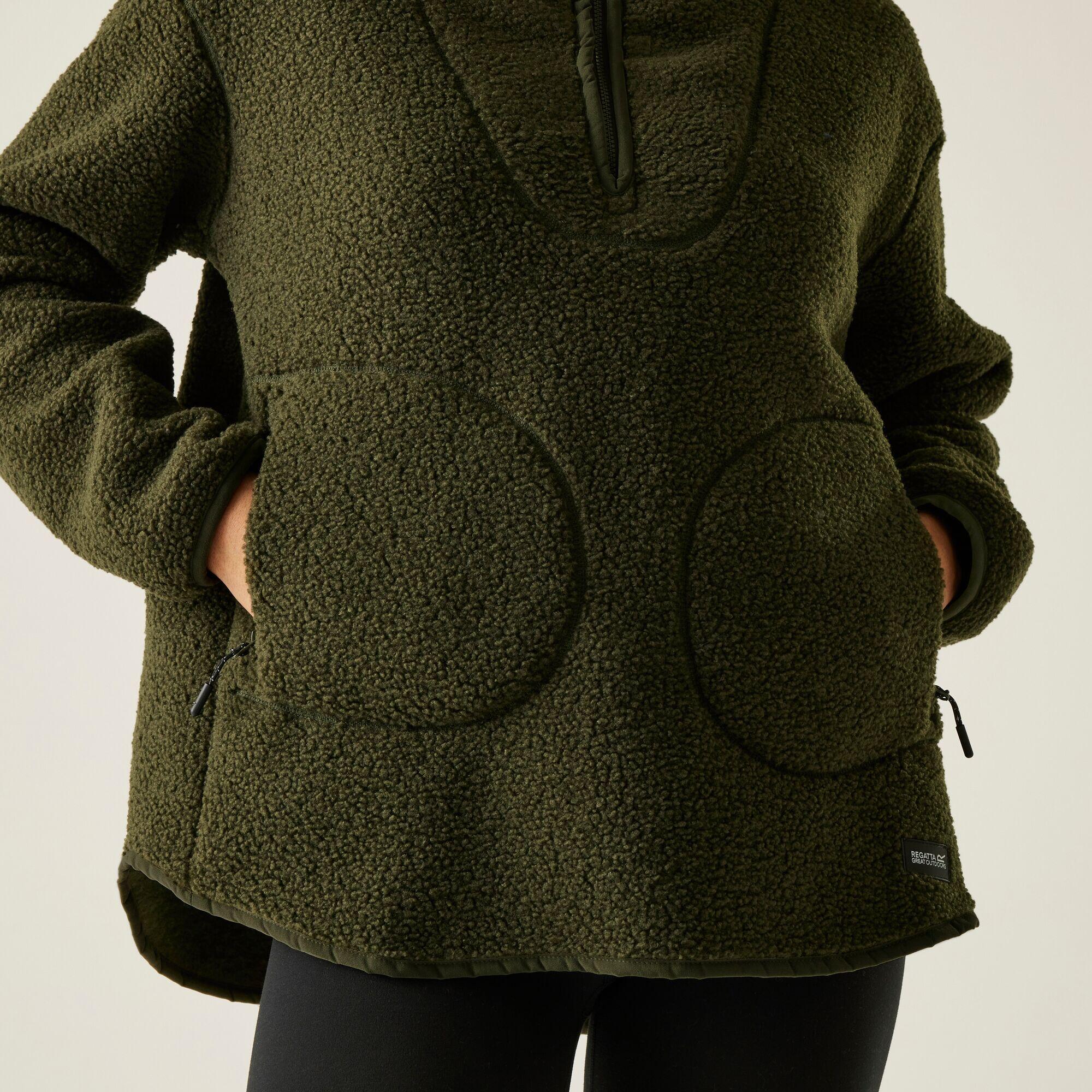 Felpa isolante da donna Frankie in Borg con mezza zip 5/7