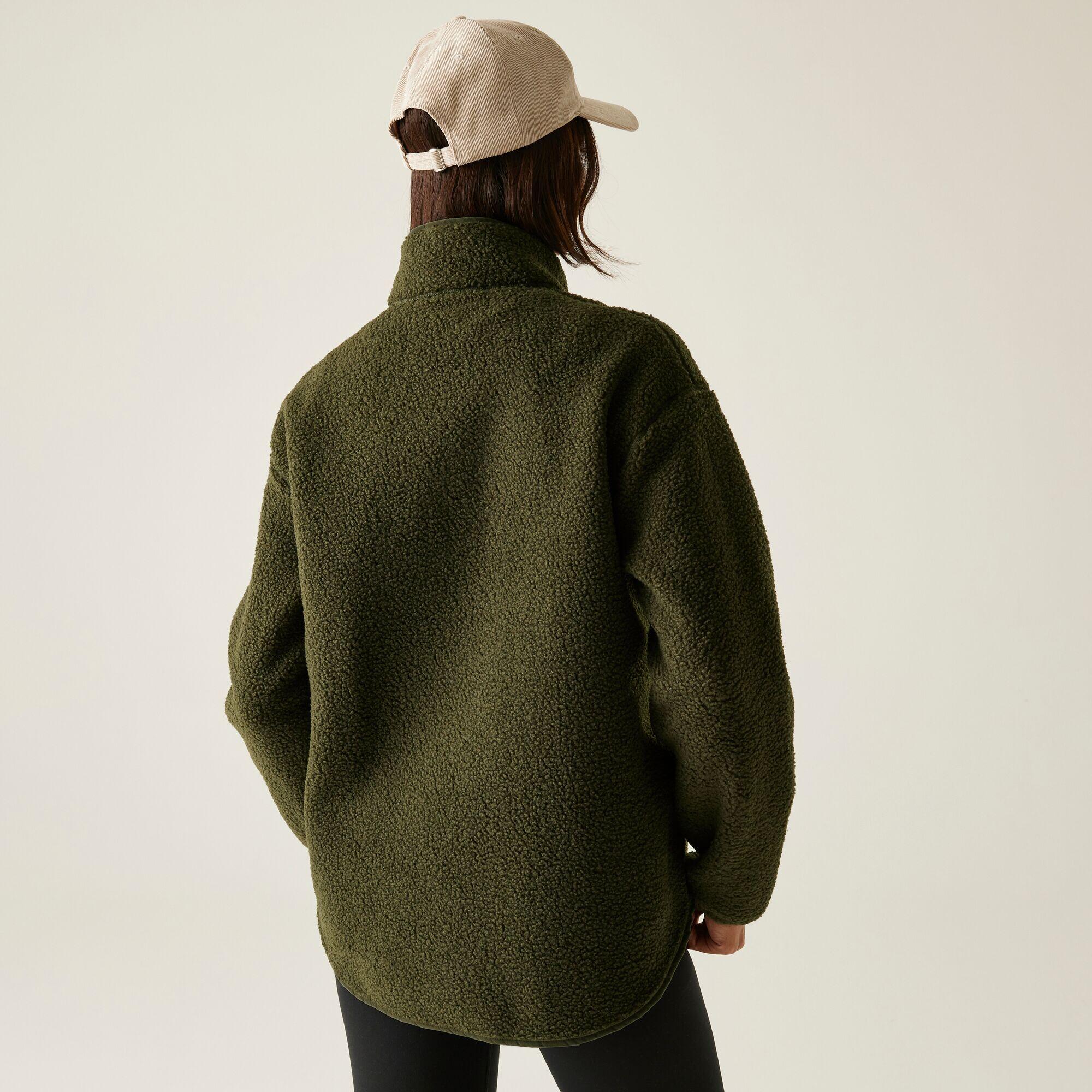 Felpa isolante da donna Frankie in Borg con mezza zip 2/7