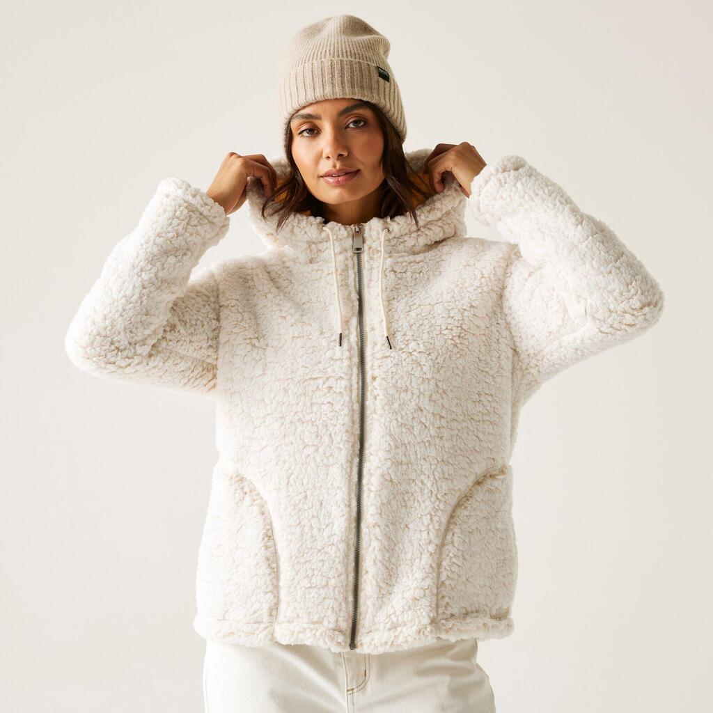 Womens Orielle Fluffy Hooded Full-Zip Insulating Fleece