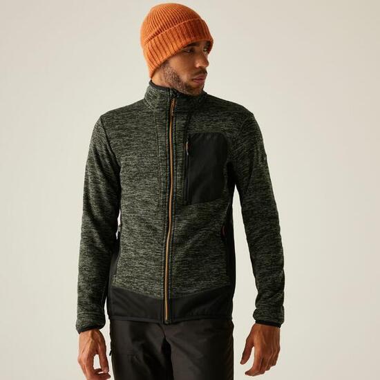 Baslinn Wärmendes Stretch-Fleece mit durchgehendem Reißverschluss für Herren