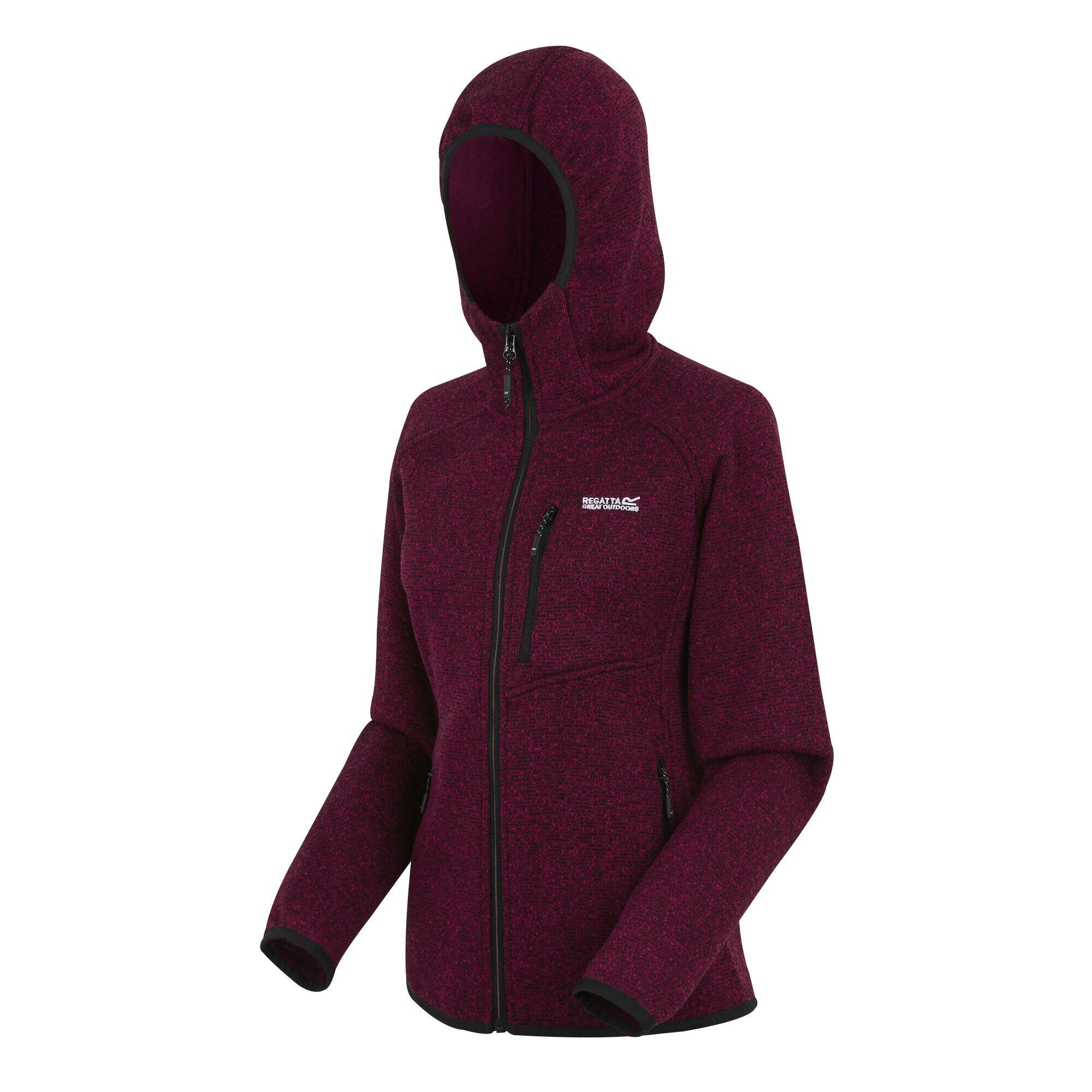 Womens/Ladies Newhill Hooded Fleece Jacket (Dark Pimento) 3/5