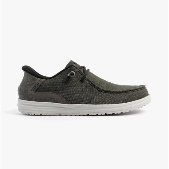 Comodo Blucher Hombre Skechers Slip-in Melson Coronado Lona Negra