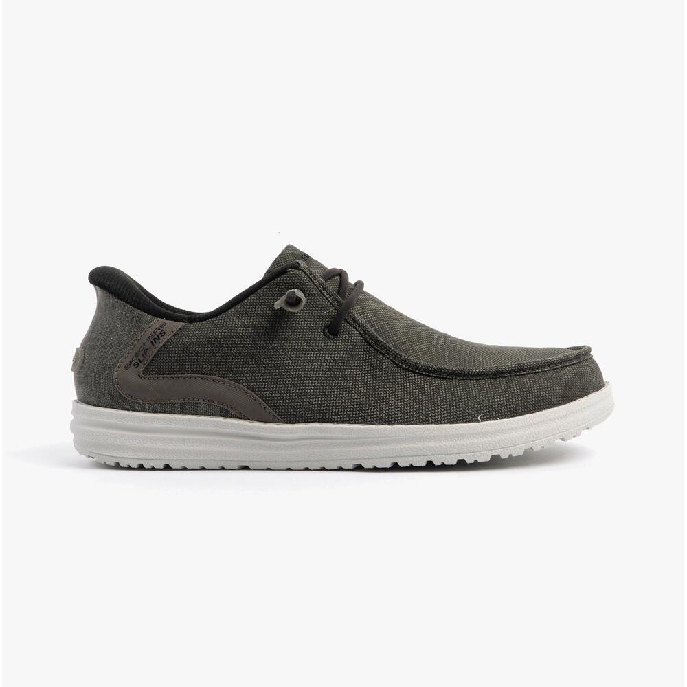 Skechers - Confortable Blucher Homme Skechers Slip-in Melson Cornado Lona Noir - Chaussures De Sport - Bleu|noir - 43 - Decathlon