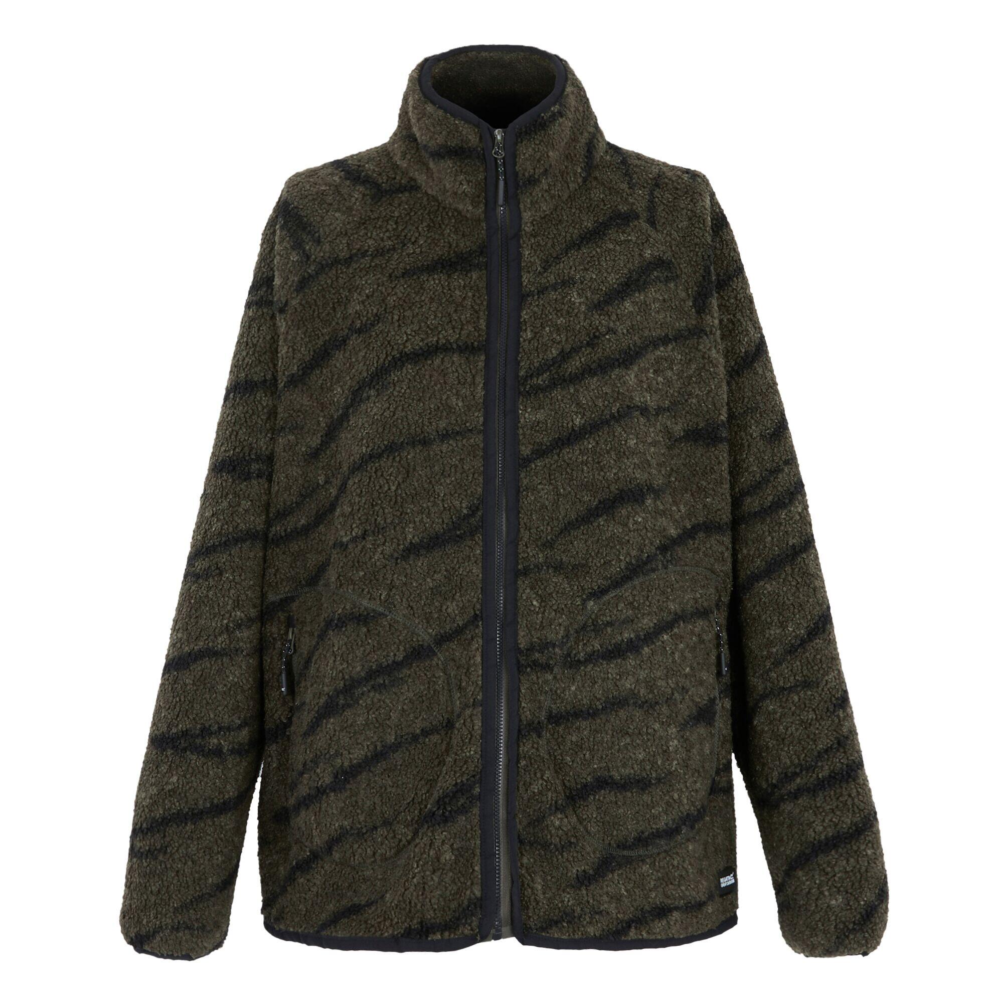 REGATTA Womens/Ladies Frankie Borg Full Zip Fleece Jacket (Dark Khaki/Black)