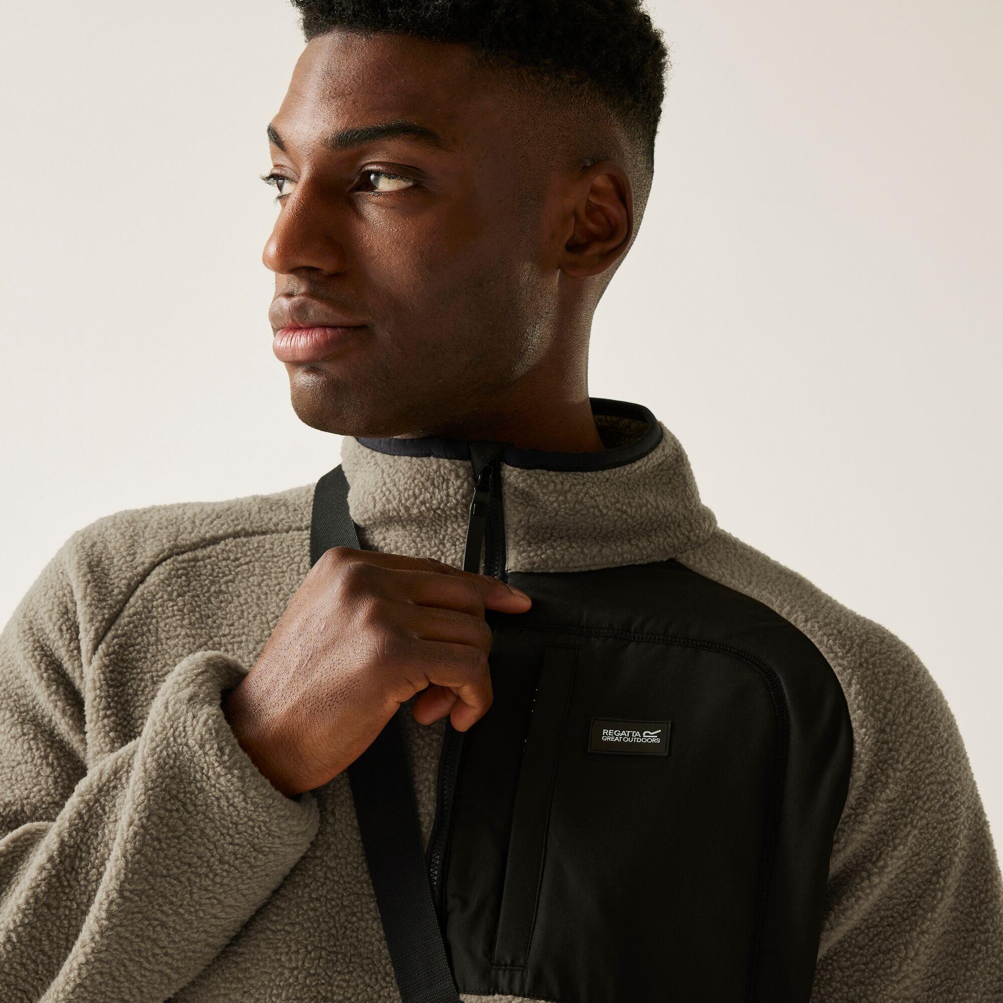 Felpa isolante da uomo Frankie in Borg con mezza zip 4/7