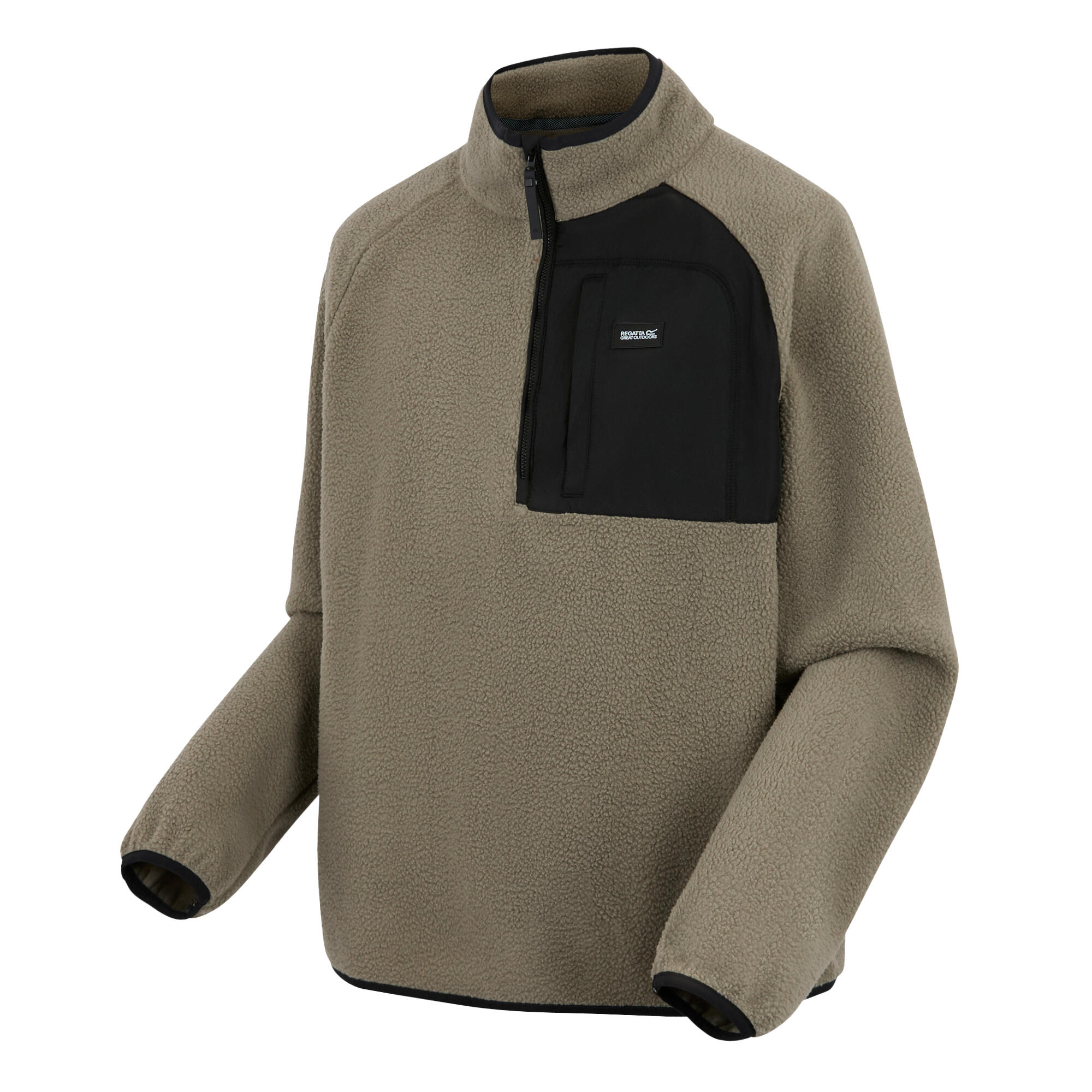 Felpa isolante da uomo Frankie in Borg con mezza zip 7/7