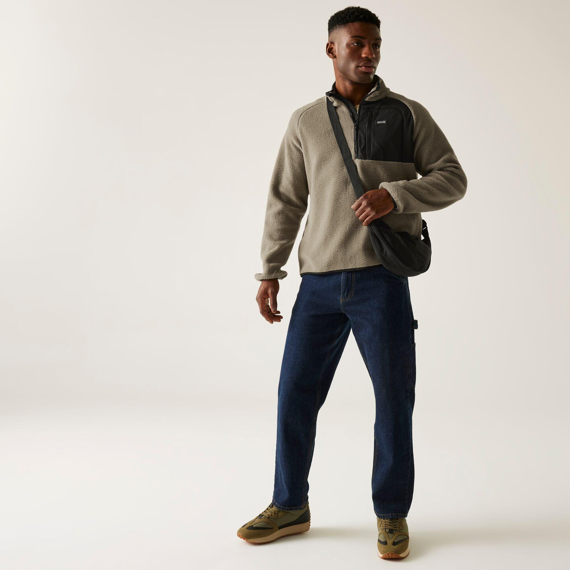 Felpa isolante da uomo Frankie in Borg con mezza zip 3/7