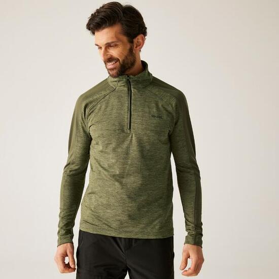 Felpa isolante da uomo Hepley in stretch con mezza zip