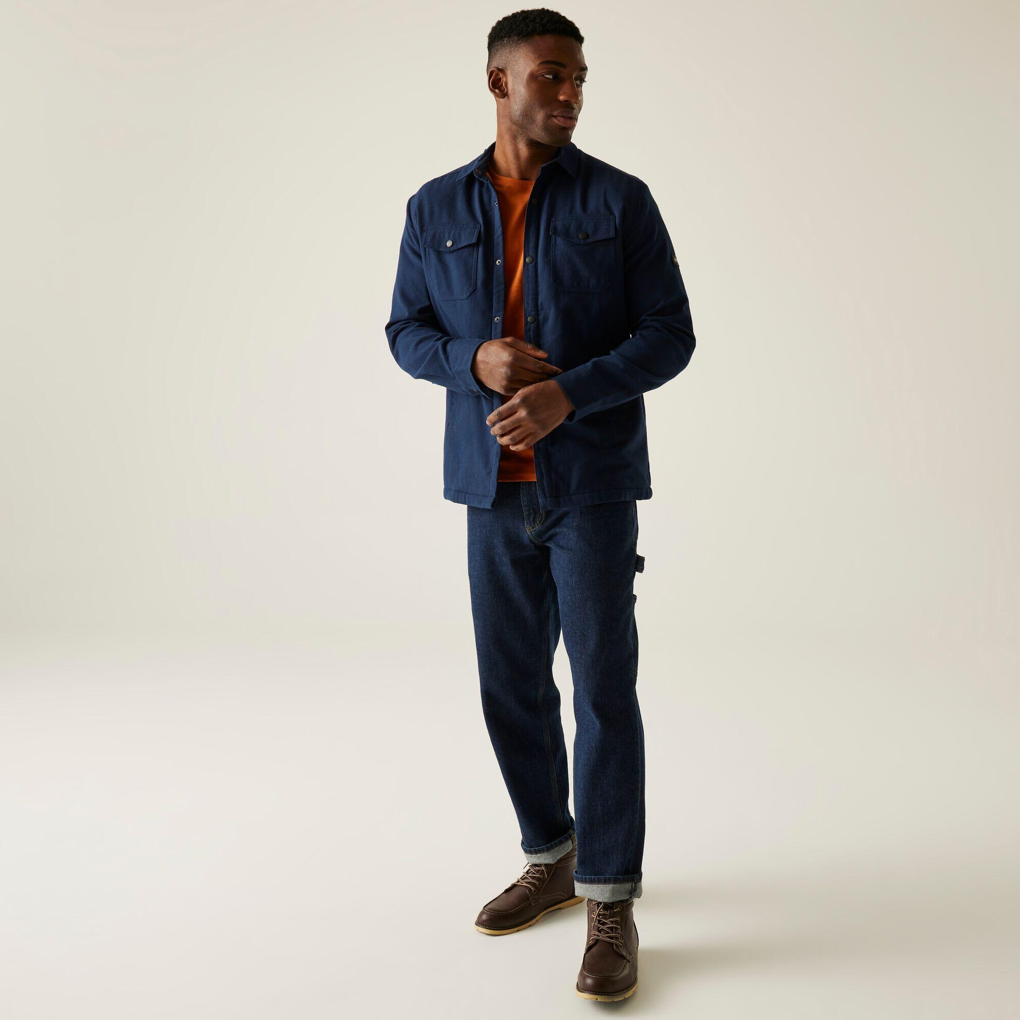 Camicia shacket da uomo Spennith foderata in fleece 4/7