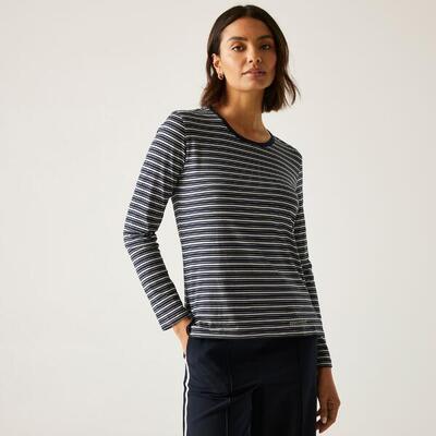 Federica Langärmeliges Gestreiftes T-Shirt mit Rundhalsausschnitt für Damen