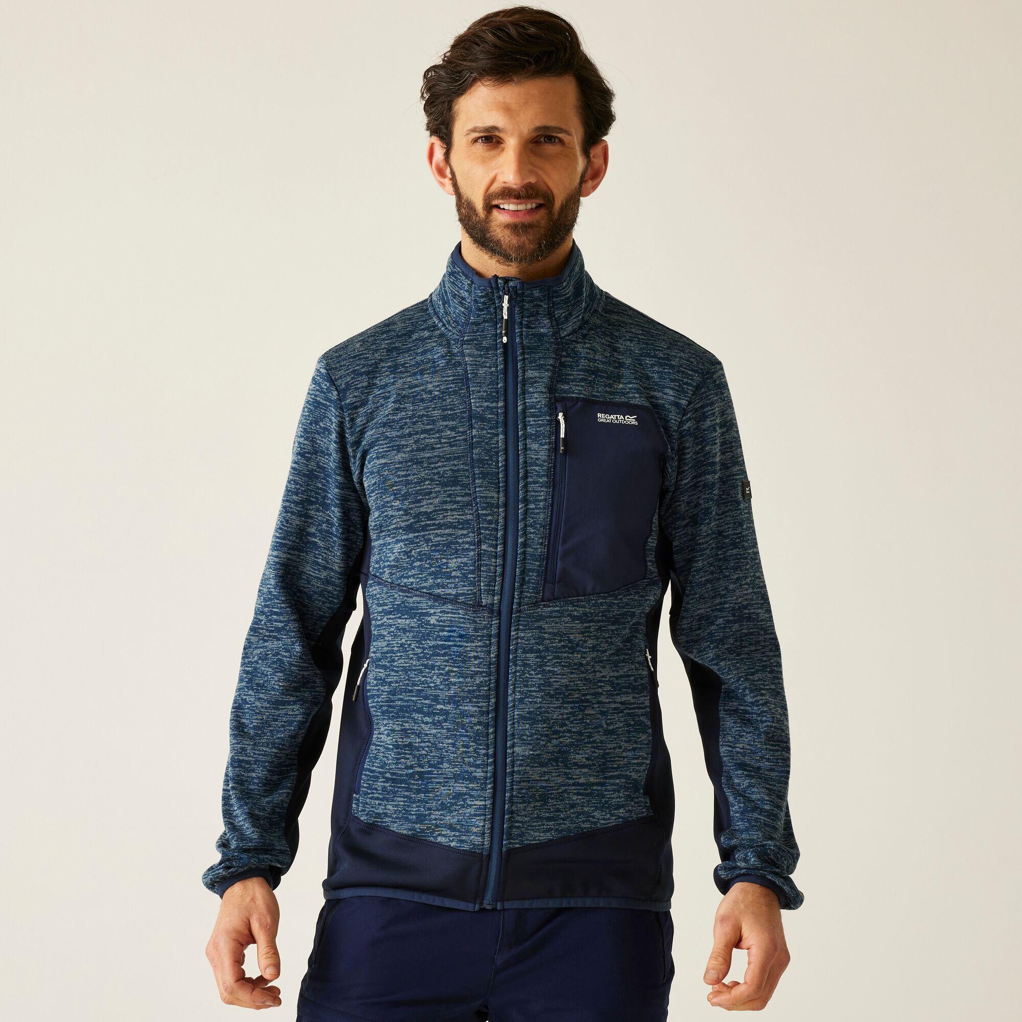 Felpa isolante da uomo Baslinn in stretch con zip completa 2/7