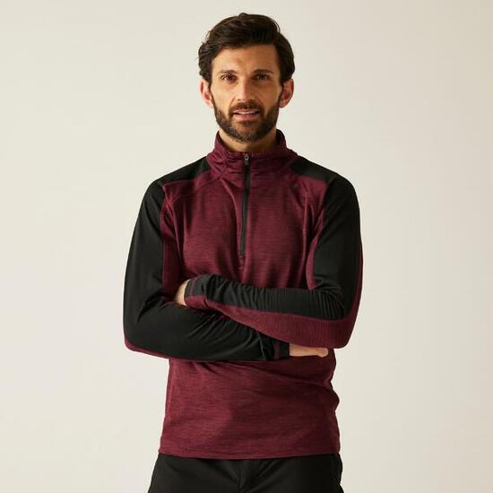 Felpa isolante da uomo Hepley in stretch con mezza zip