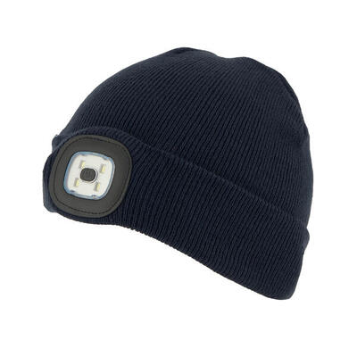 Unisex beanie muts met oplaadbare lamp