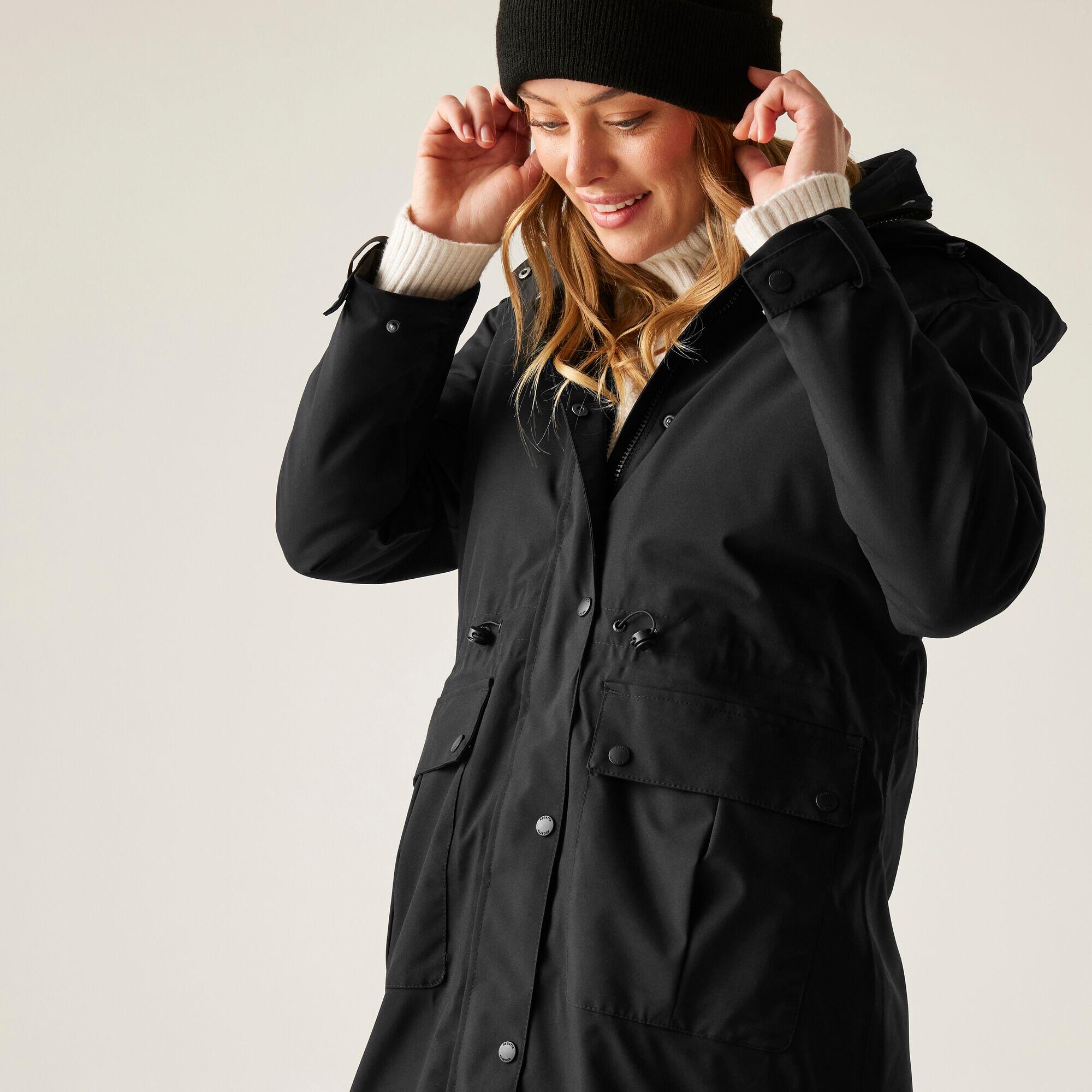 Veste longue Yannta à capuche, imperméable et isolée pour femme 4/7