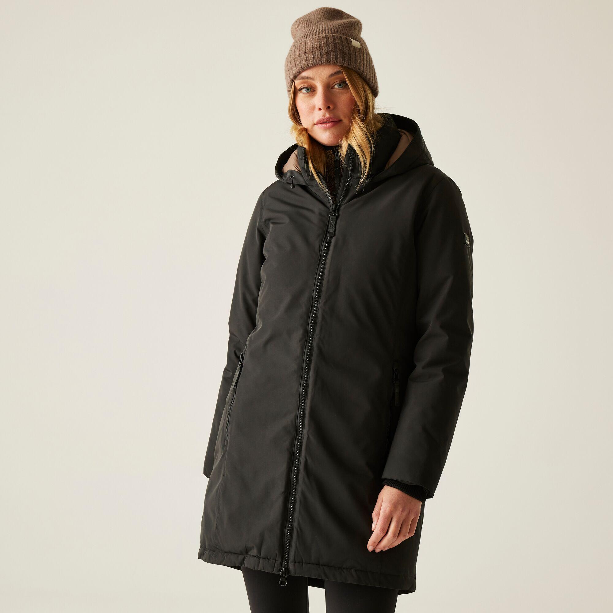 Regatta - Veste Longue Marron À Capuche, Respirante, Imperméable Et Isolée Pour Femme - Doudoune Synthétique - Noir - Decathlon