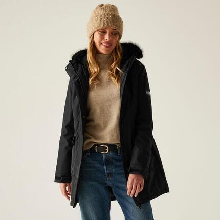 Sabinka Lang geschnittene Wasserdichte Isolierte Kapuzenjacke für Damen