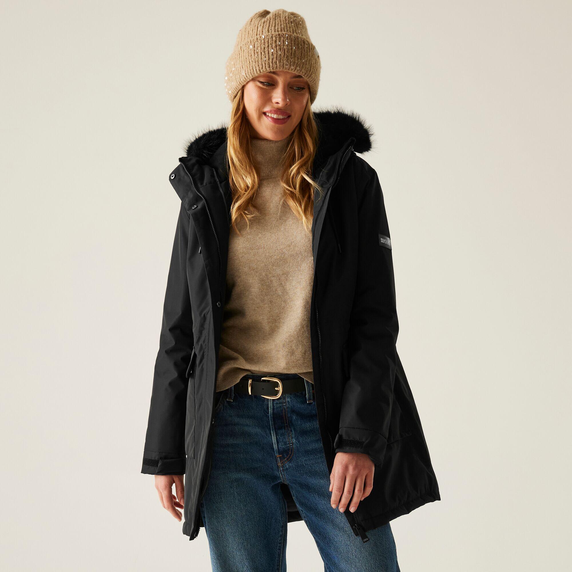 Regatta - Veste Longue Sabinka À Capuche, Imperméable Et Isolée Pour Femme - Doudoune Synthétique - Noir - Decathlon