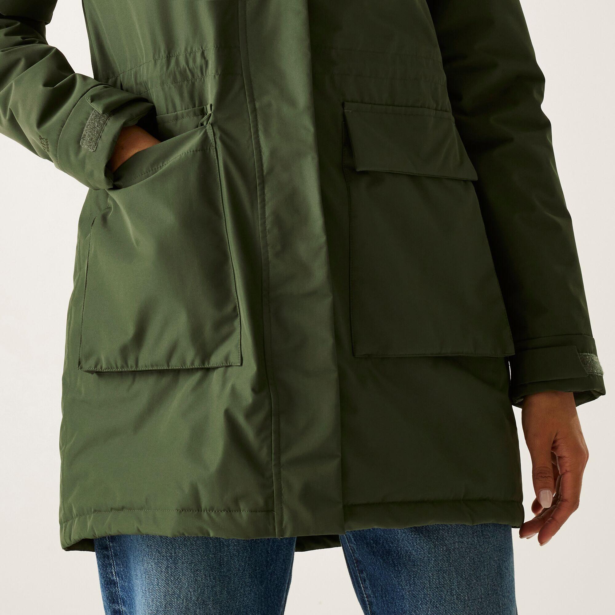 Giacca impermeabile lunga da donna Sabinka con cappuccio e isolante 5/7