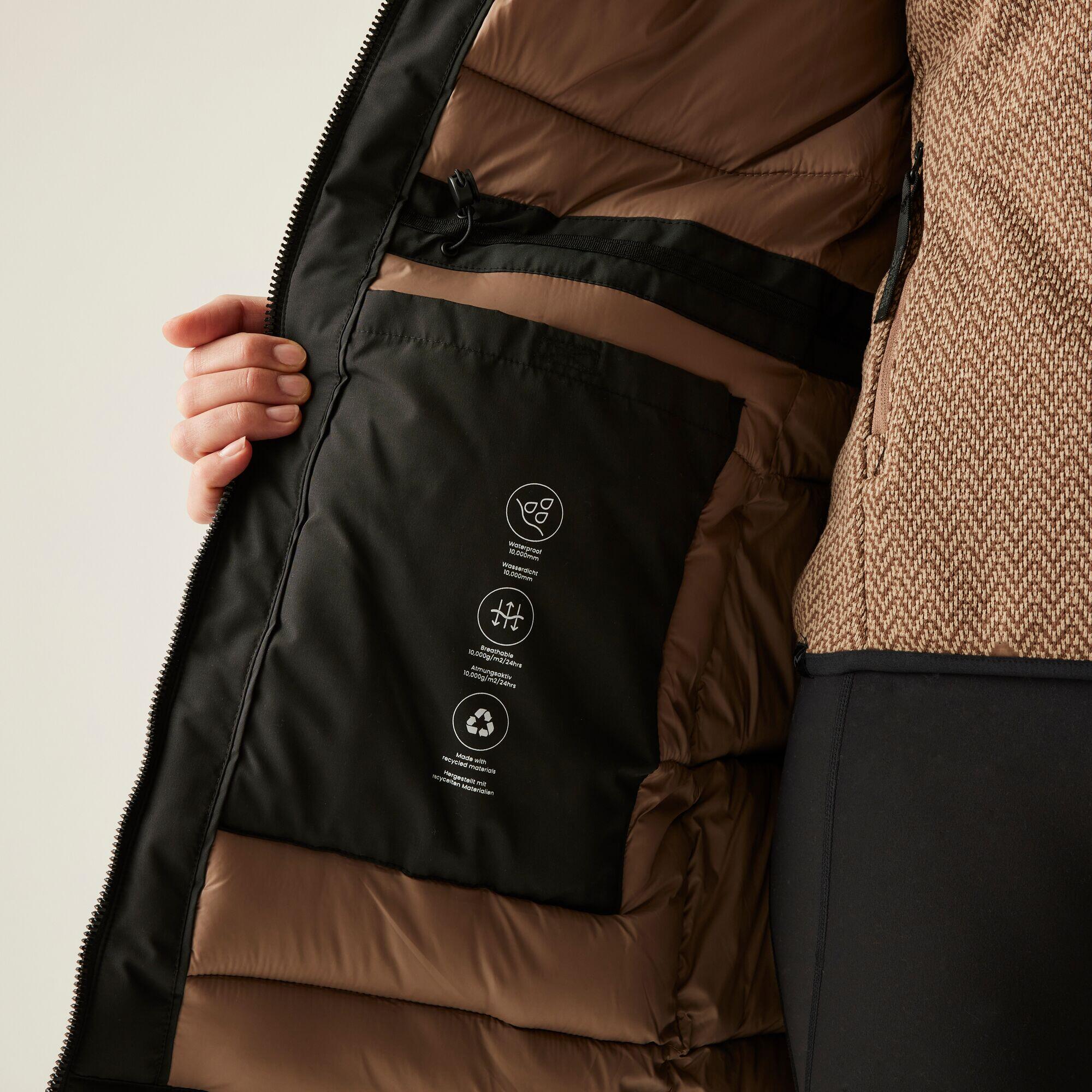 Atmungsaktive, wasserdichte Kapuzenjacke Marron für Damen 5/7