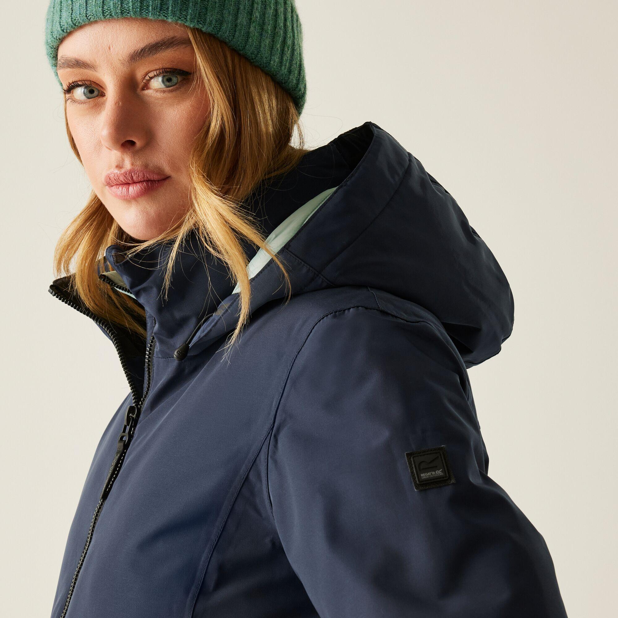 Veste longue Marron à capuche, respirante, imperméable et isolée pour femme 4/7