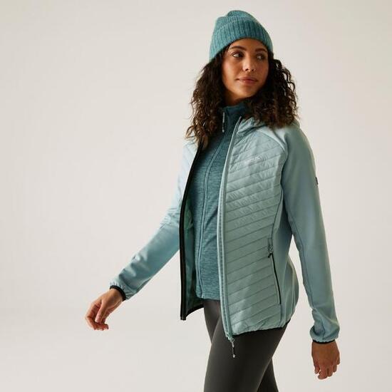 Veste Andreson matelassée hybride extensible à capuche déperlante pour femme