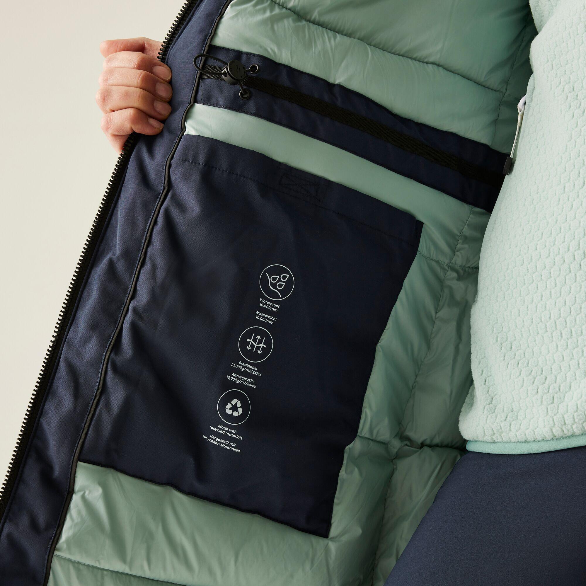 Veste longue Marron à capuche, respirante, imperméable et isolée pour femme 5/7