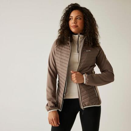 Veste Andreson matelassée hybride extensible à capuche déperlante pour femme
