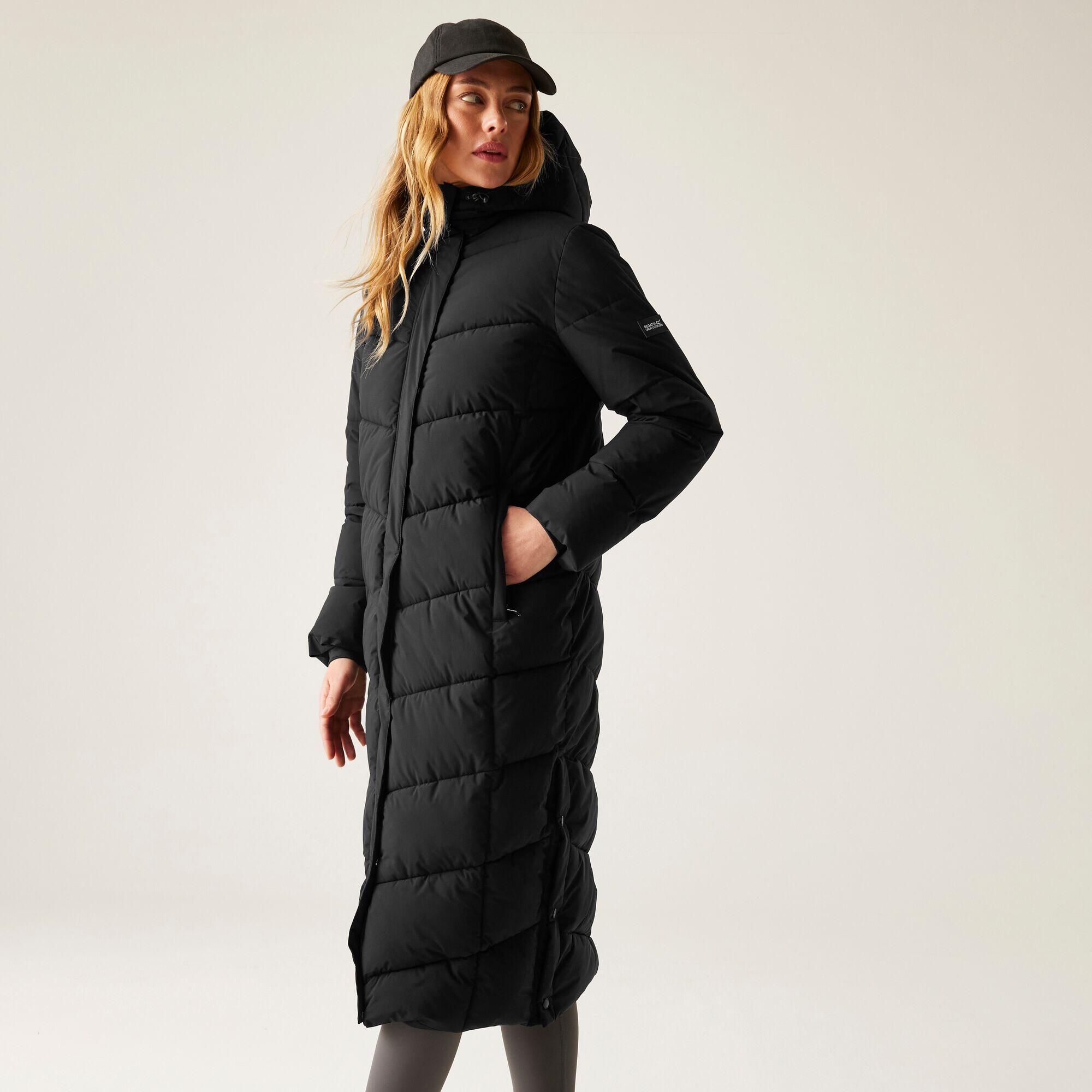 Veste Eloria longue matelassée isolante à capuche pour femme 3/7