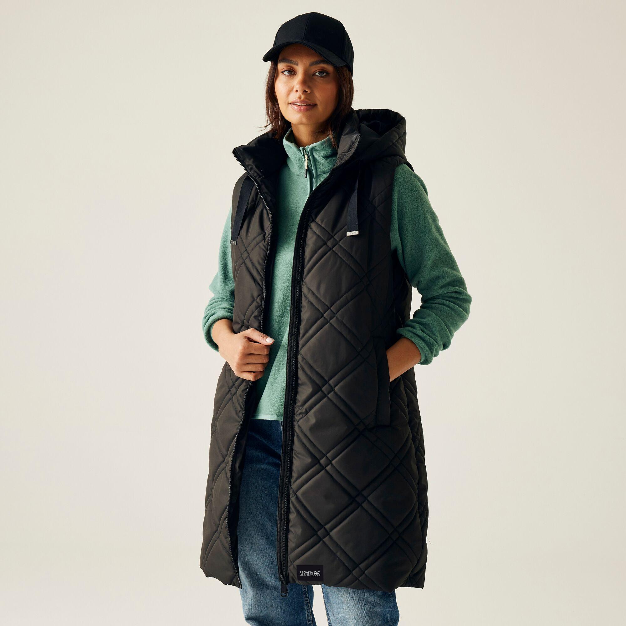 Regatta - Gilet Sans Manches Long Matelassé À Capuche Pour Femme Rurietta - Doudoune Synthétique - Noir - Decathlon