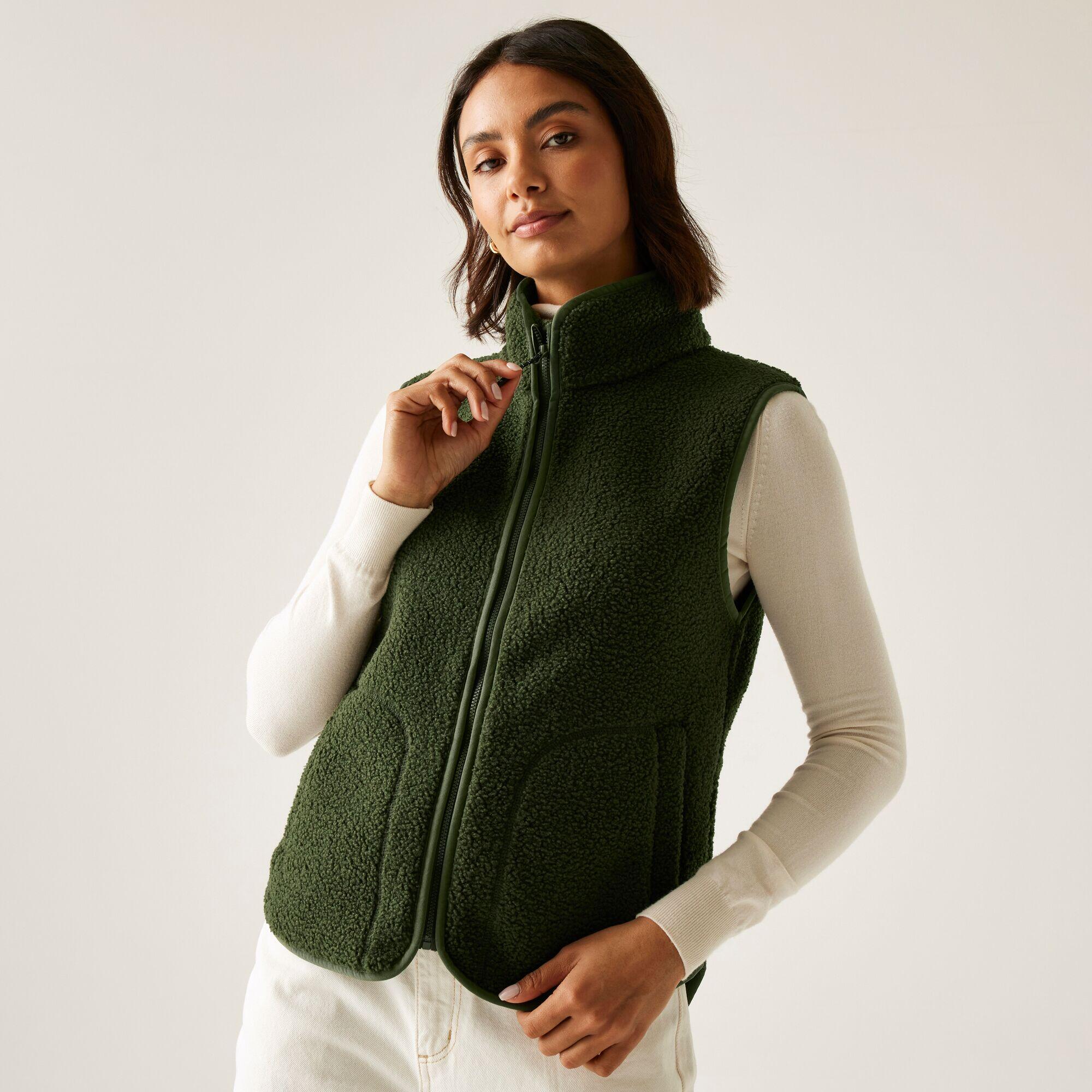 Regatta - Gilet Sans Manches Entièrement Zippé En Tissu Borg Pour Femme Frankie - Doudoune Synthétique - Vert - Decathlon
