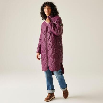 Triea Lang geschnittene Isolierte Kapuzen-Steppjacke für Damen