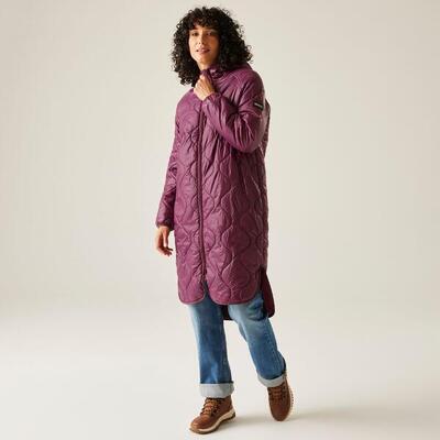 Triea Lang geschnittene Isolierte Kapuzen-Steppjacke für Damen