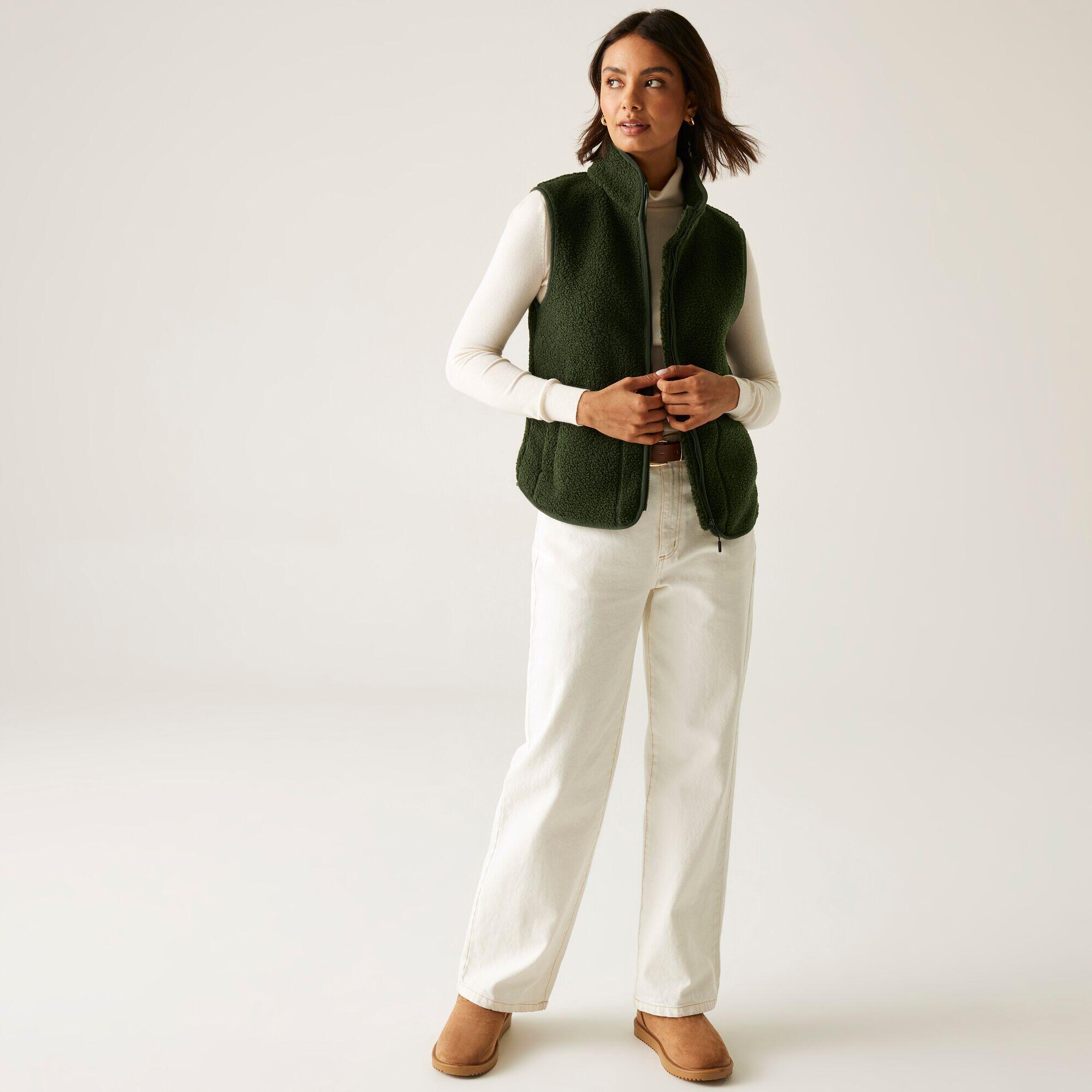 Gilet Sans Manches Femme Regatta Frankie Borg – Polaire Duveteuse, Ourlet Incurvé, Poches Zippées, Idéal Superposition Outdoor