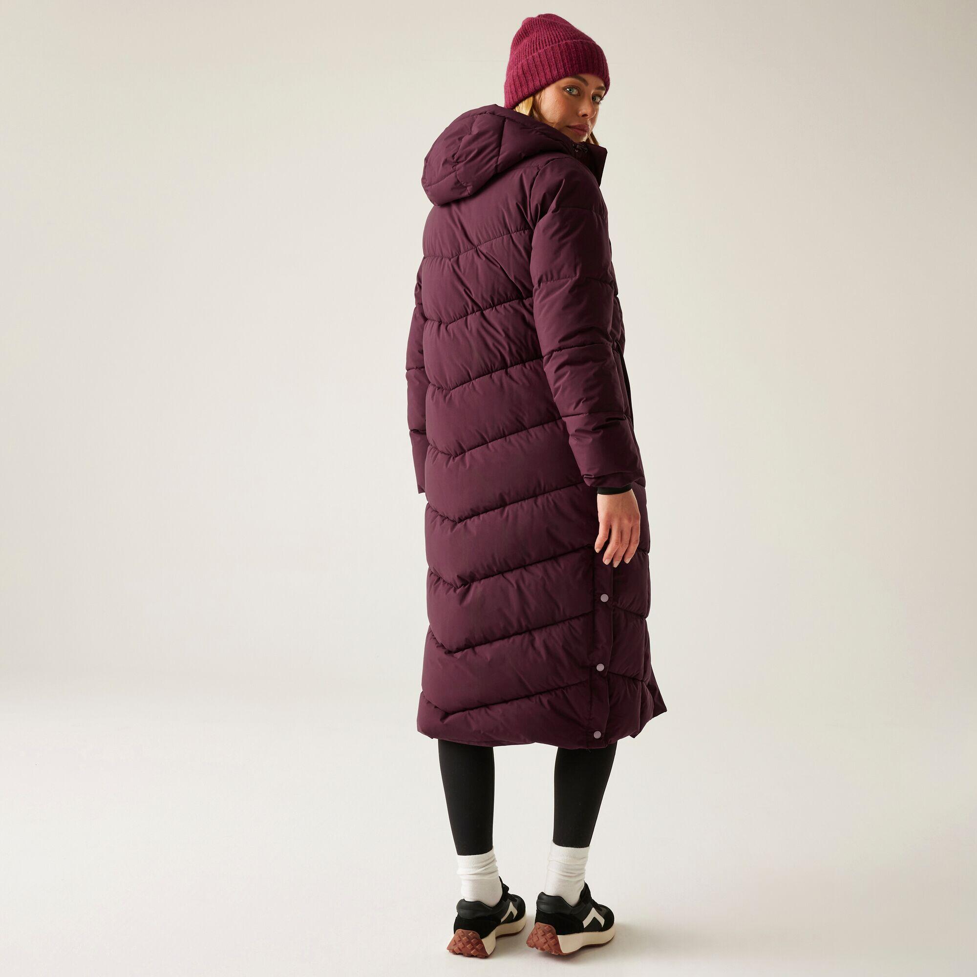 Giacca isolante trapuntata lunga con cappuccio da donna Eloria 2/7