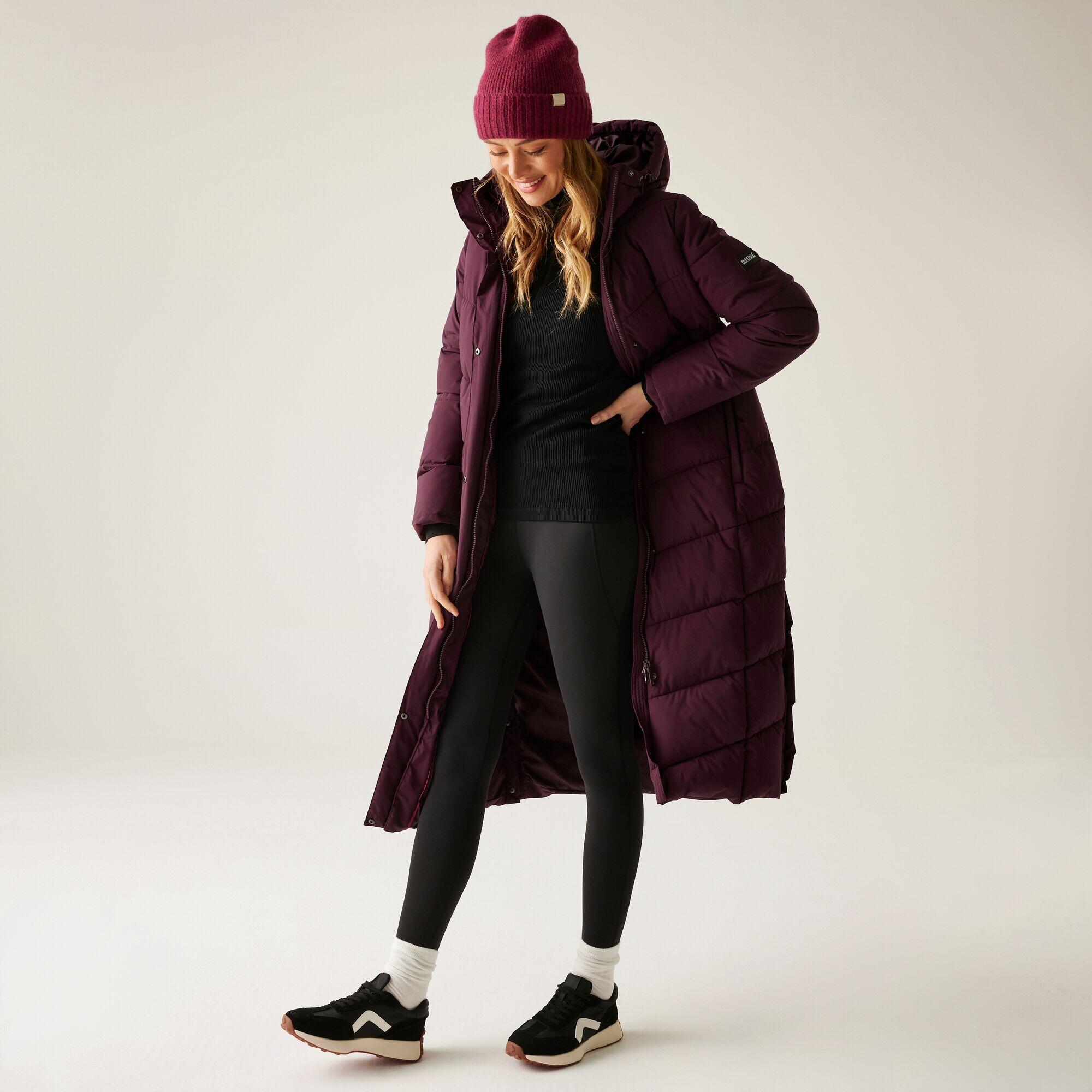 Giacca isolante trapuntata lunga con cappuccio da donna Eloria 3/7