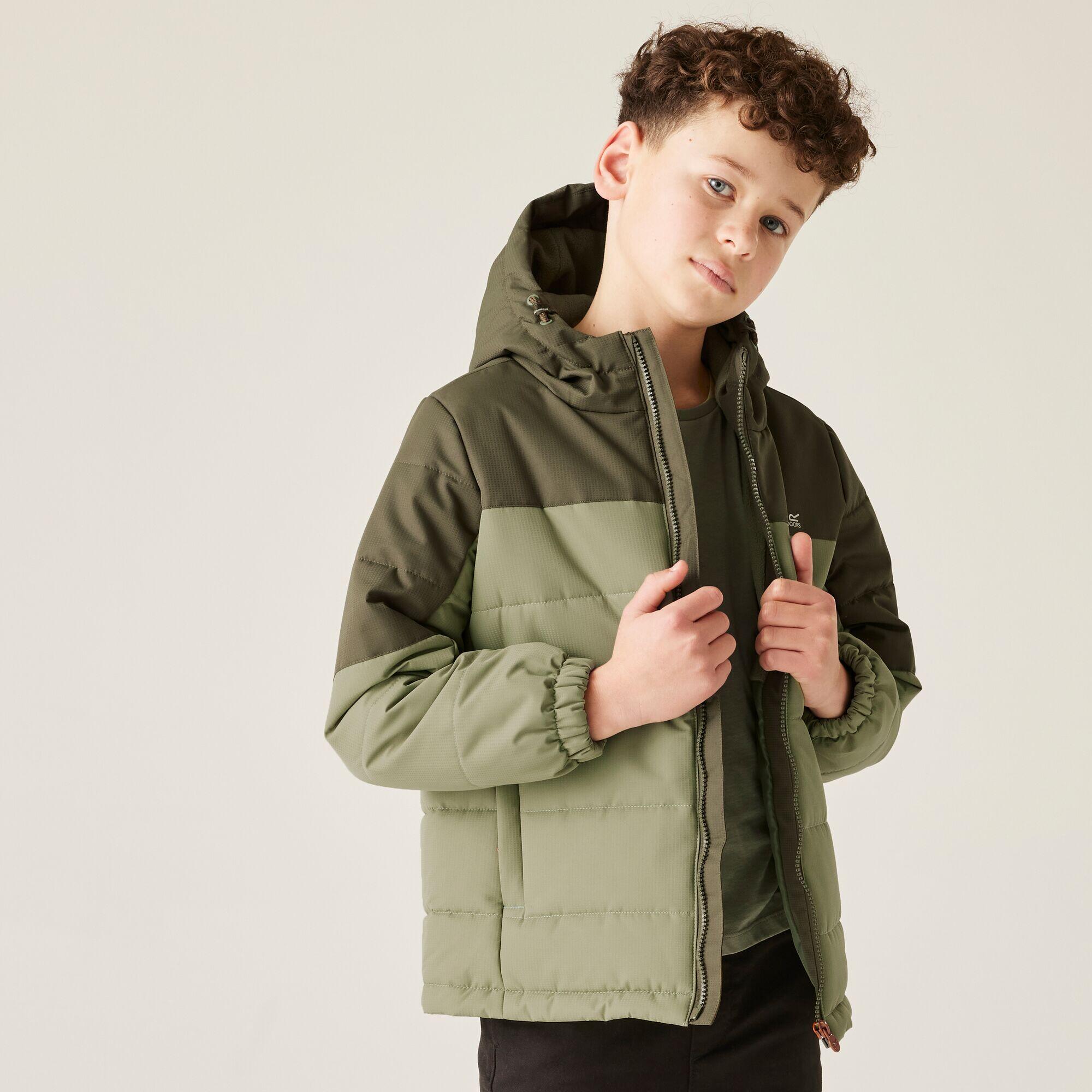 Regatta - Veste Isolante Durable À Capuche Avec Cloisonnés Lofthouse Pour Enfants - Doudoune Synthétique - Vert - Decathlon