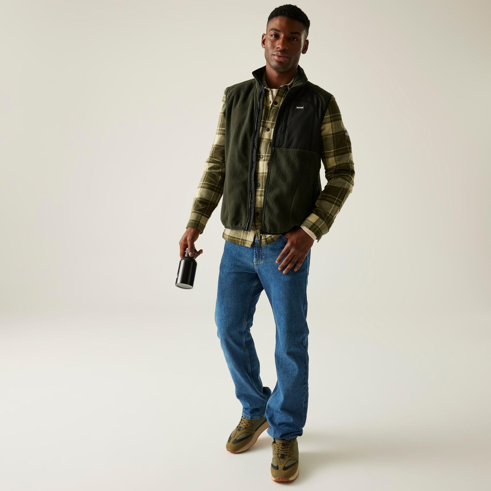 Regatta - Gilet Sans Manches Entièrement Zippé En Tissu Borg Pour Homme Frankie - Doudoune Synthétique - Vert - Decathlon