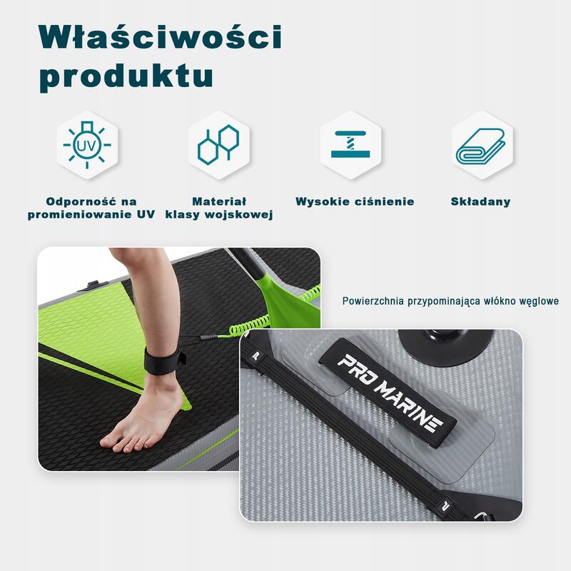 DESKA SUP PRO MARINE 365CM 12' zestaw - siedzisko, podwójne wiosło i akcesoria
