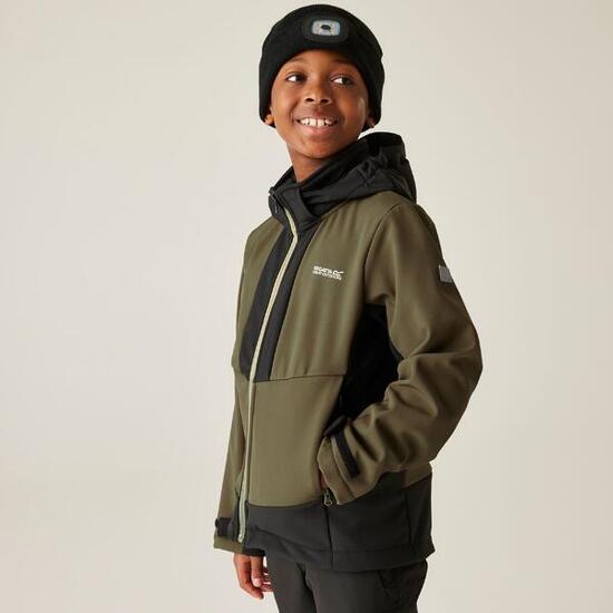 Softshell Haydenbury à capuche pour enfants, respirant et coupe-vent