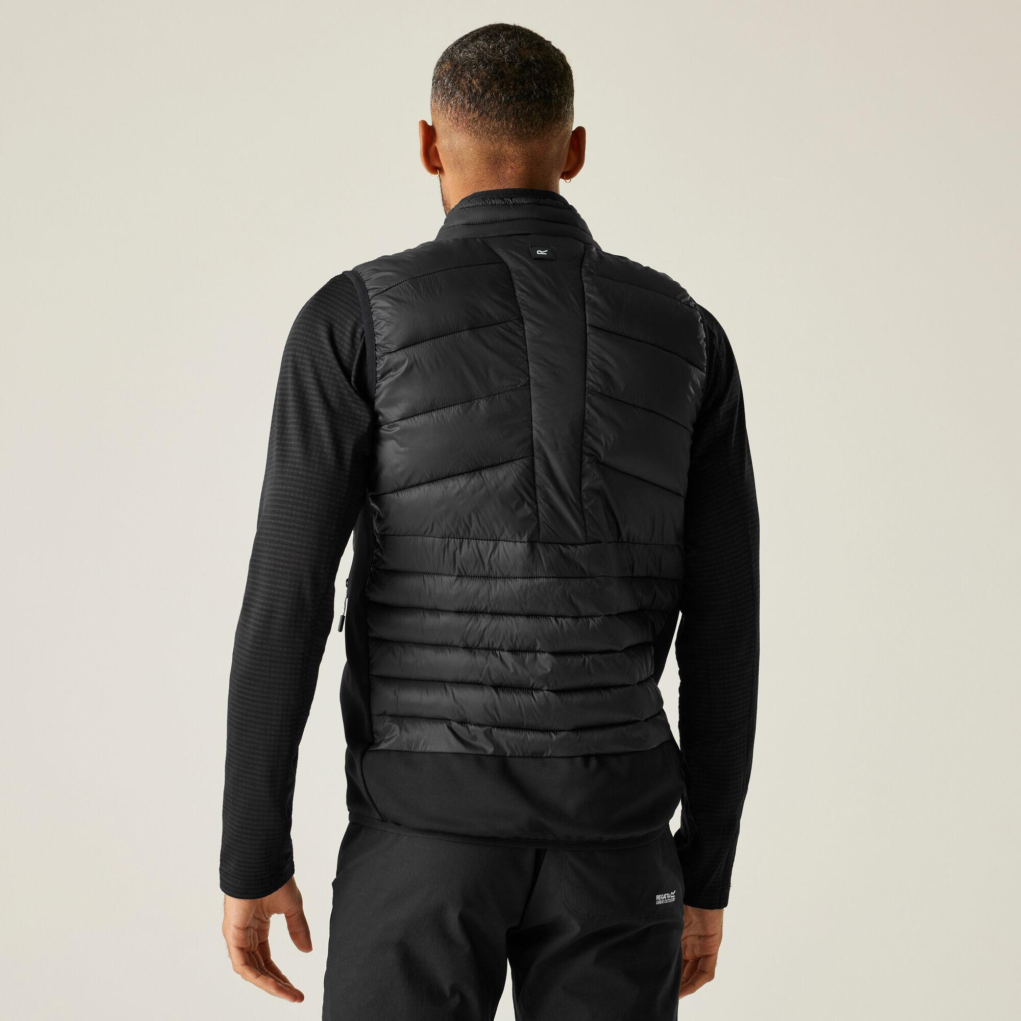 Leedre hybride gewatteerde bodywarmer voor heren 3/7